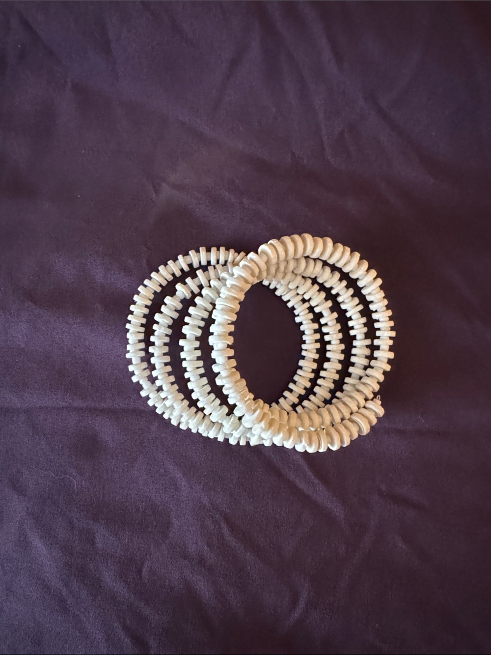 Neutral White Shell Bead Stretch Bracelet Set - Women’s Bracelet Stack